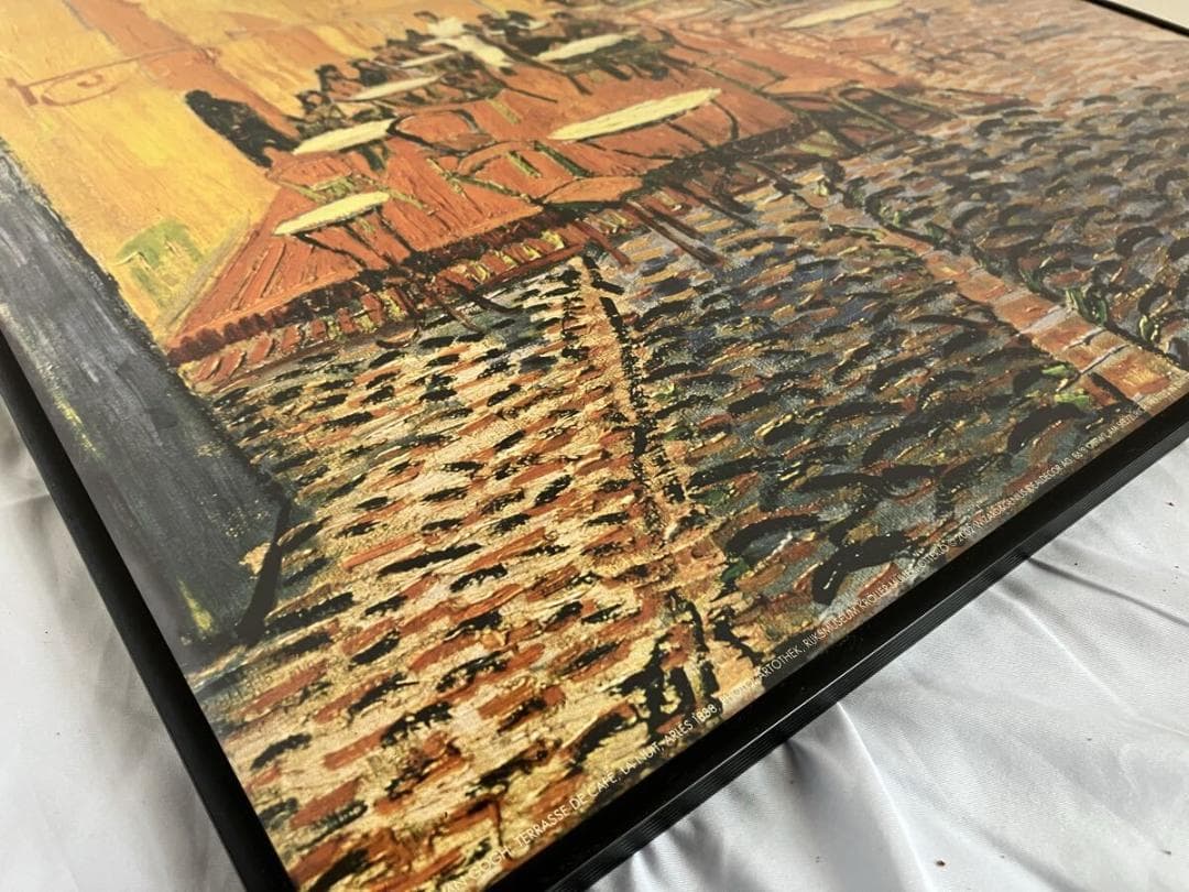 特大サイズ　ゴッホ　夜のカフェテラス　インテリア アートパネル 絵画 額縁