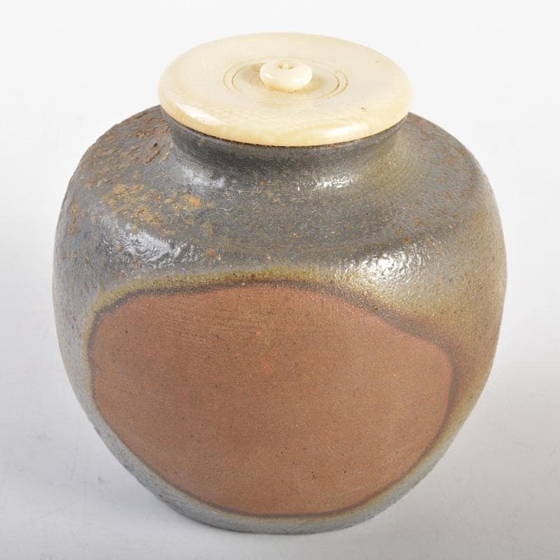 茶道具　備前焼　正告作　茶入　仕覆付　共箱　V　R6742