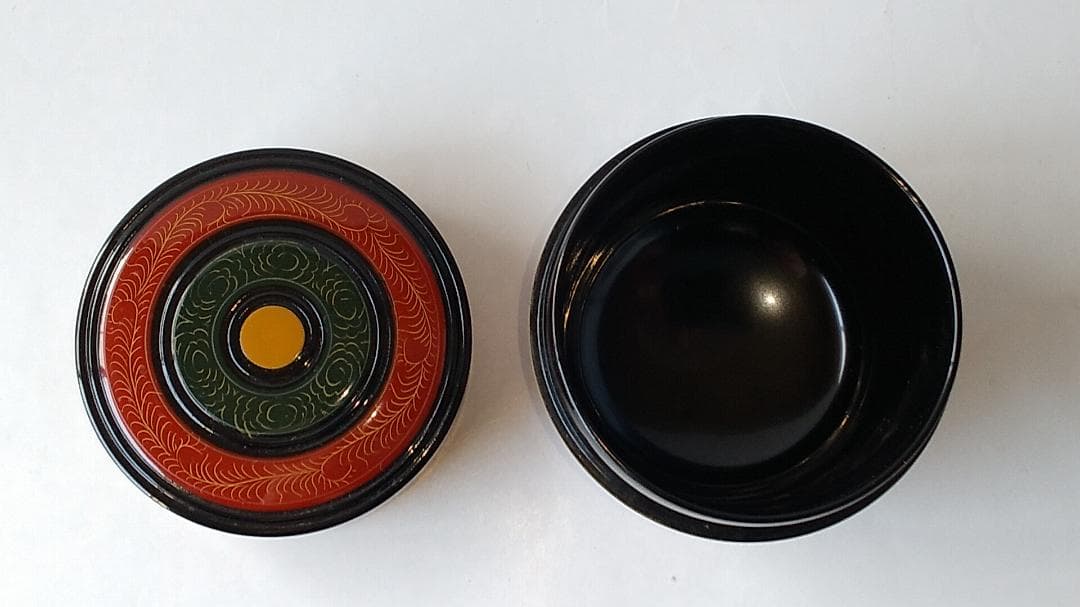 山中塗 中村宗悦 作 唐物写独楽 中棗 蒔絵 共箱 漆器 漆芸 抹茶 茶道具