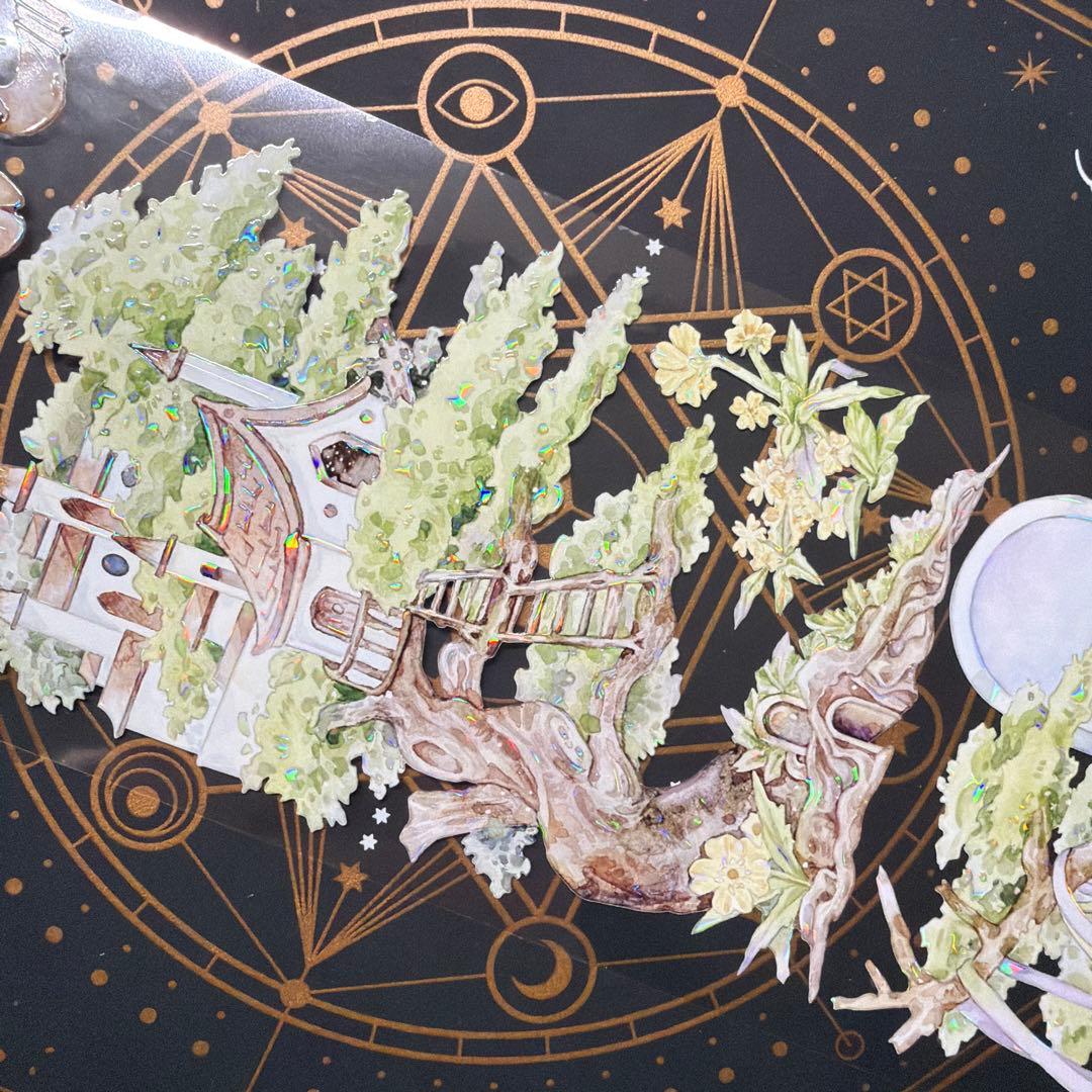 【8955】海外　マステ　中古巻　貝殻光マスキングテープ　背景系