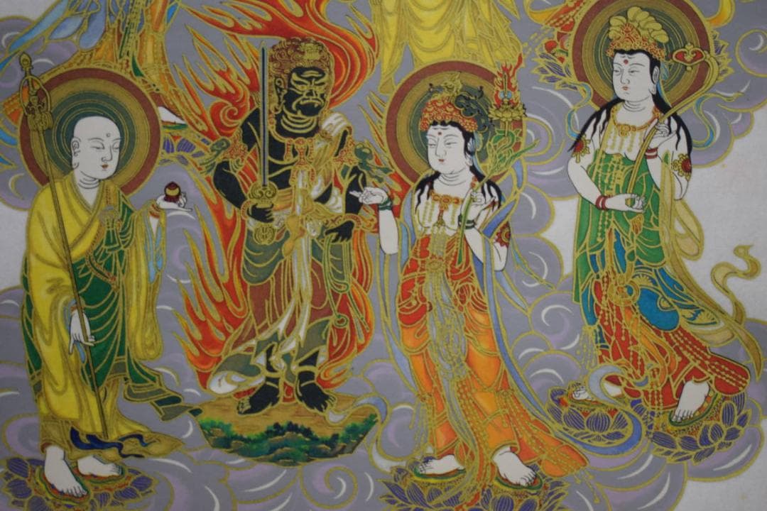 真作/伊予十三佛霊場/遍照/布袋屋掛軸HI-72