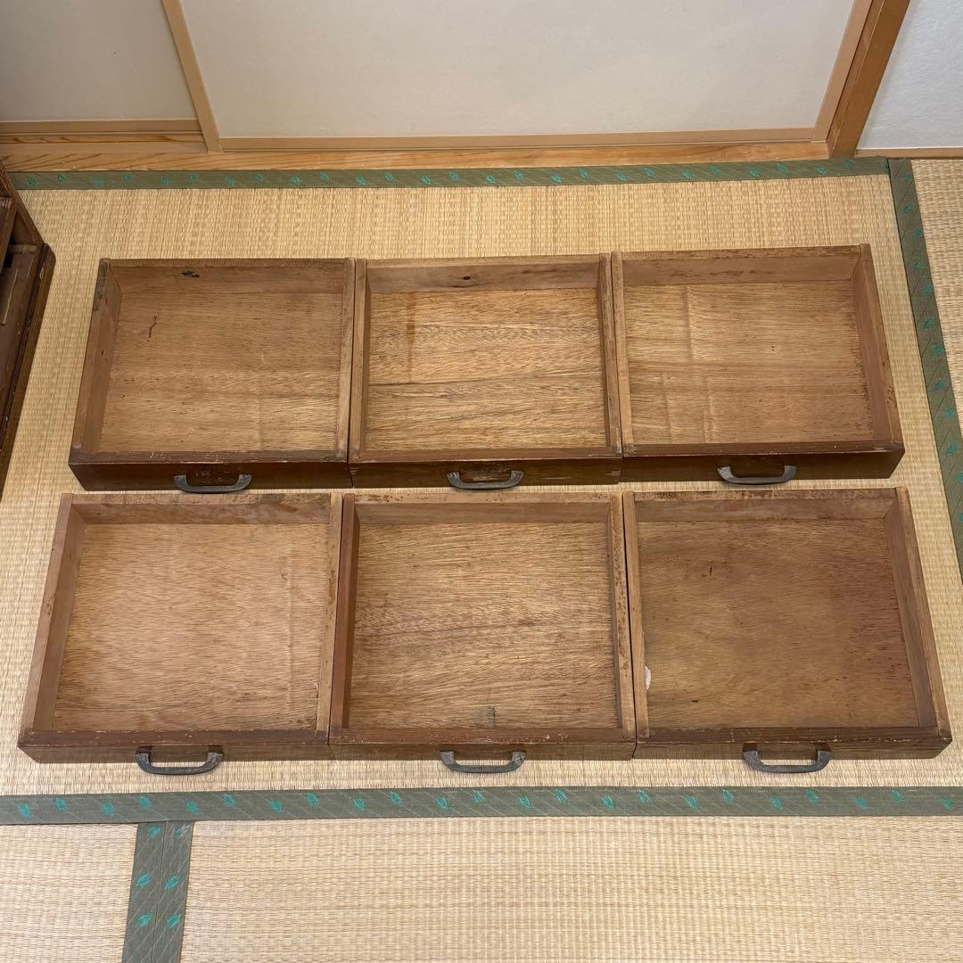昭和中期 キャビネット 引き出し 木製収納棚 古家具 アンティーク レトロ