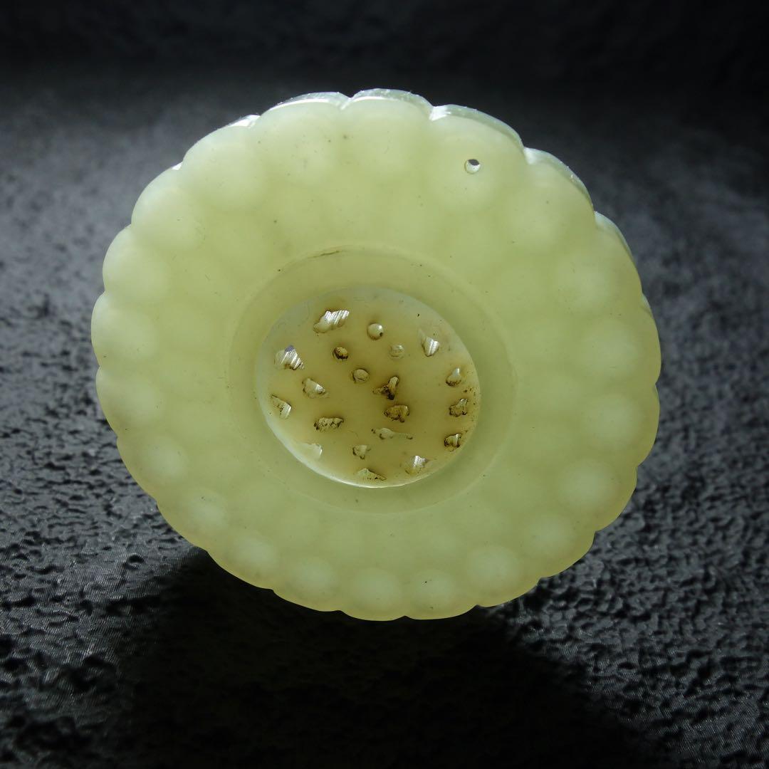 清時代 和田玉 玉牌 可動式 中央可動 中国玉器 天然石 古美術 C1A203