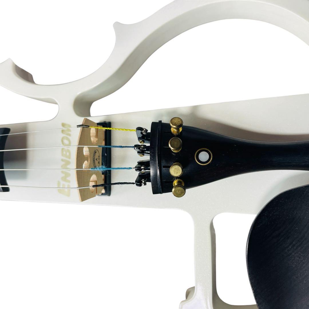 【即購入OK】ENNBOM エレキ　バイオリン ホワイト 付属品多数