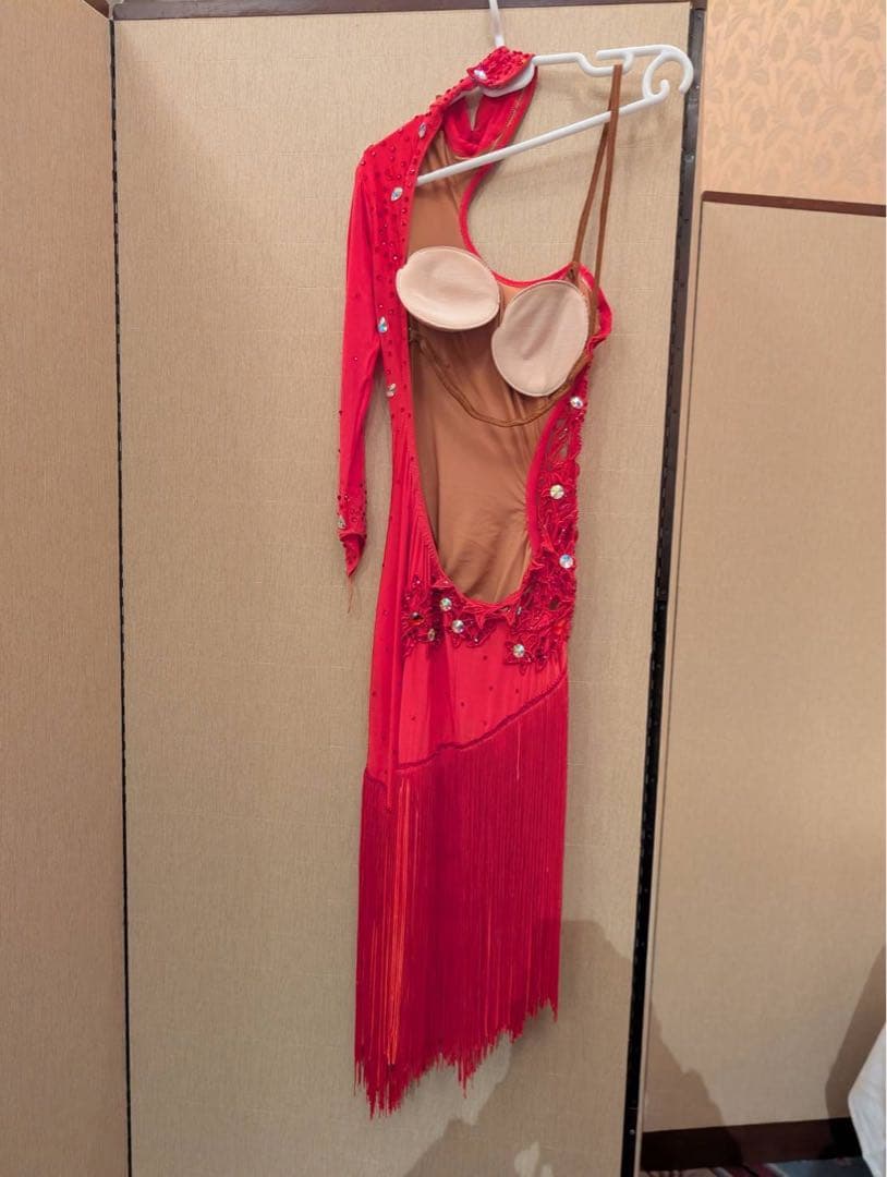 【ラテンドレス】世界プロ着用　オレンジ色　ラテンドレス