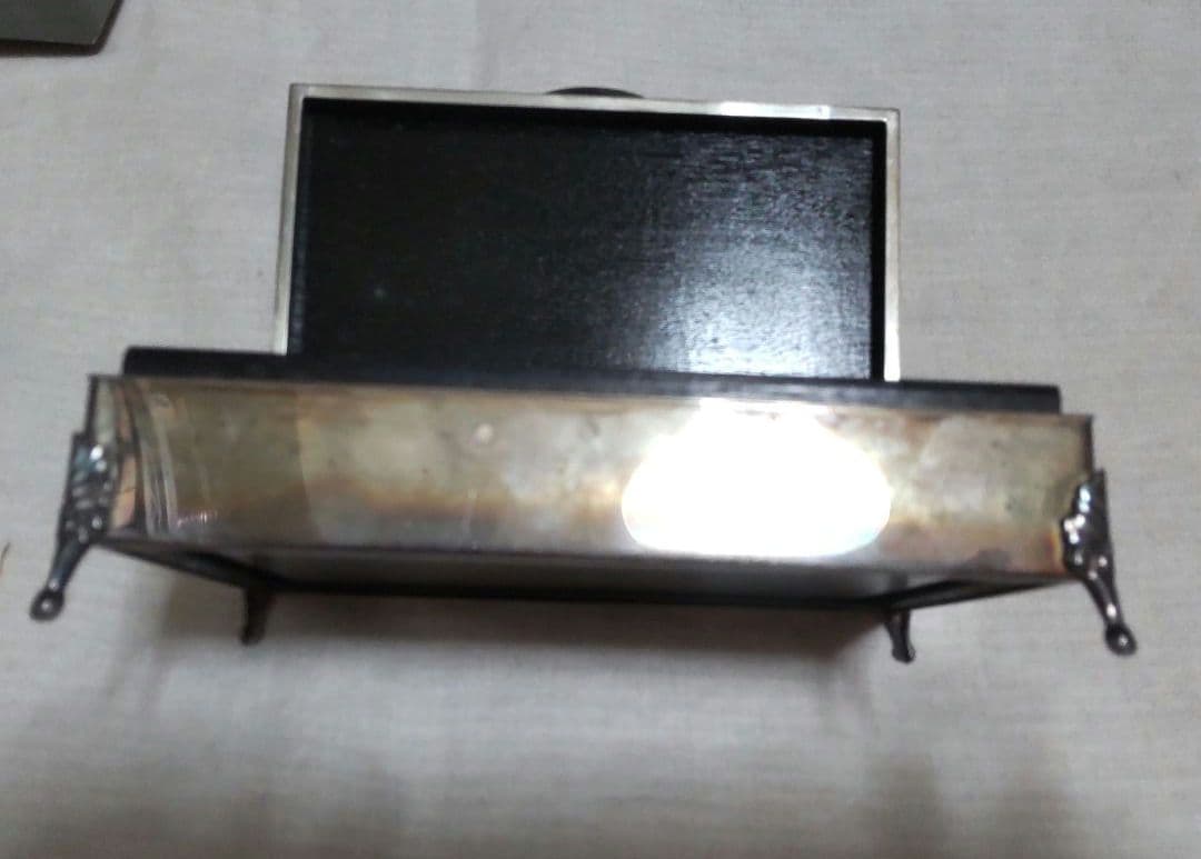 SILVER 銀製 煙草入 新品 宝石箱　正広刻　三越製　菊　草花図