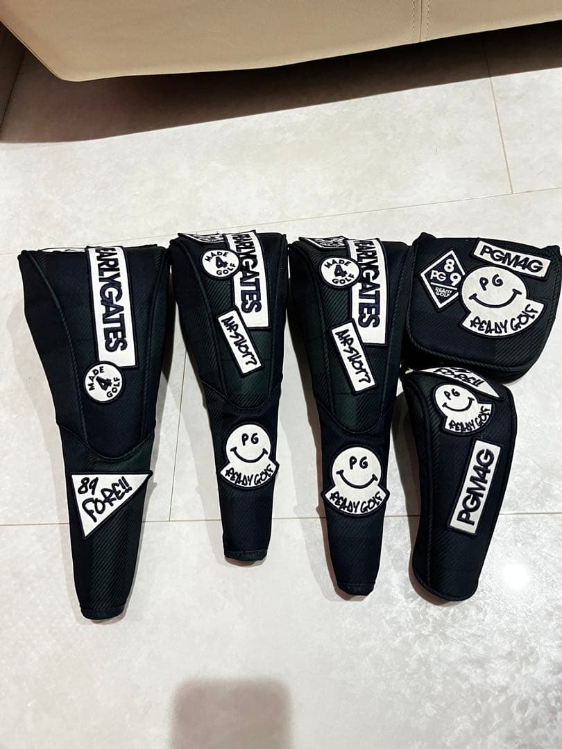 PEARLY GATES ゴルフキャディバッグ 黒・緑のチェック柄