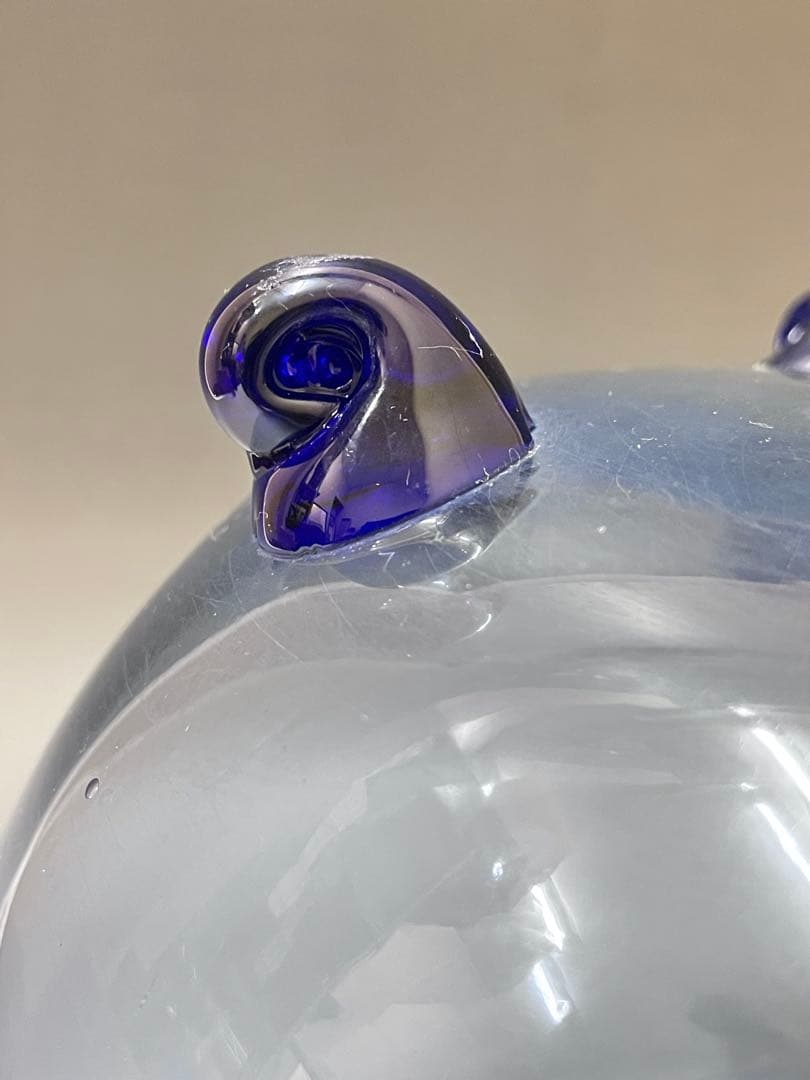 E679 猫脚硝子金魚鉢 金魚鉢 ガラス メダカ鉢 メダカ水槽 三つ脚 レトロ