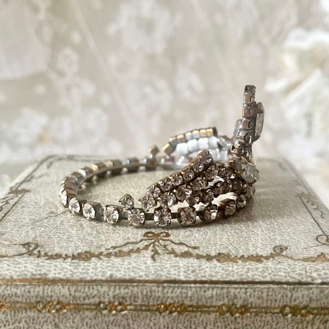 チェコガラスドールティアラB ラインストーン　フランスアンティークヴィンテージ