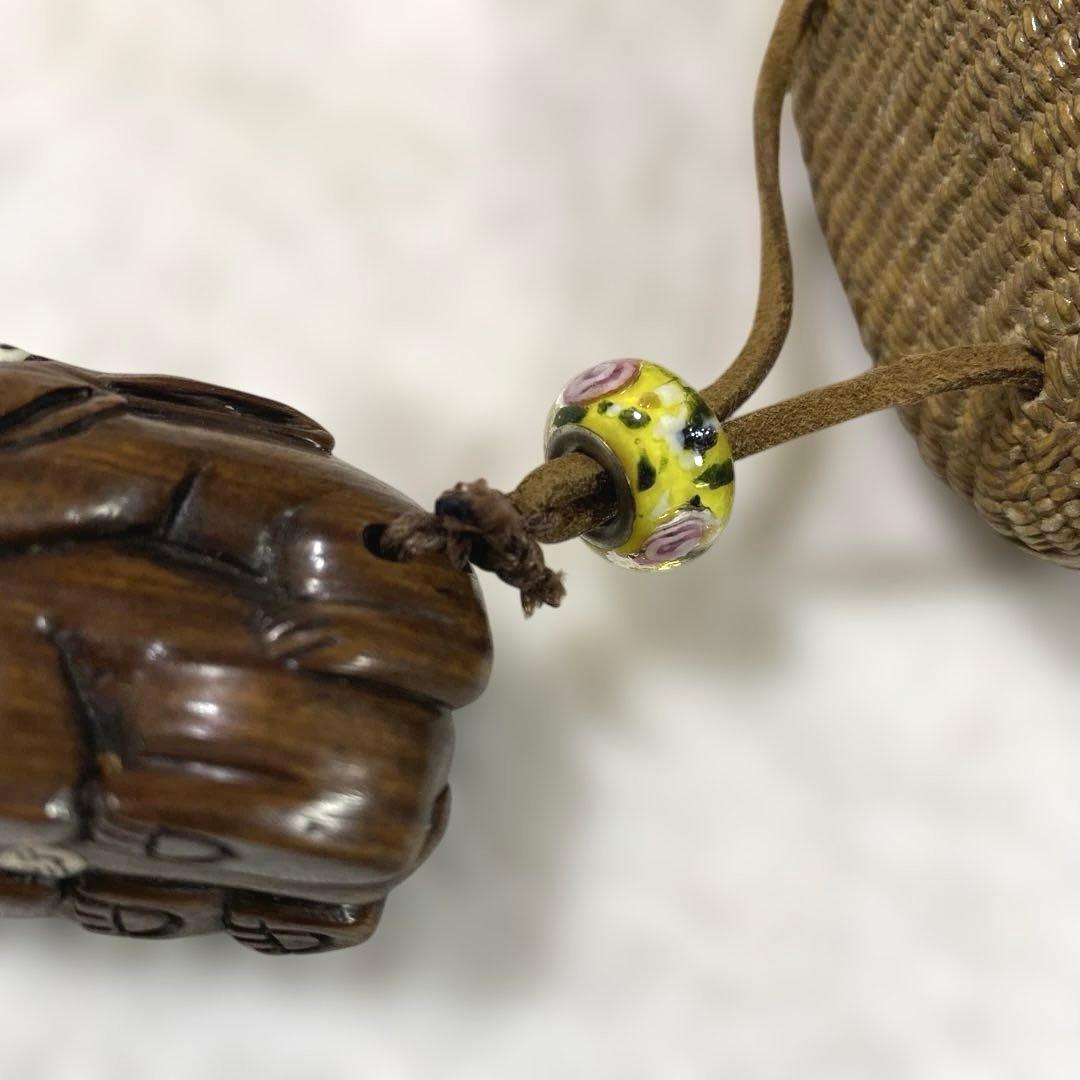 A-6 提物　下げ物　竹細工　在銘　根付　小物入れ　雑貨　時代物　美術品　工芸品