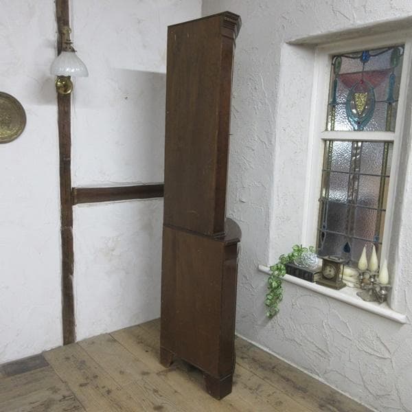イギリス アンティーク 家具 コーナーキャビネット 飾り棚 英国 6315d
