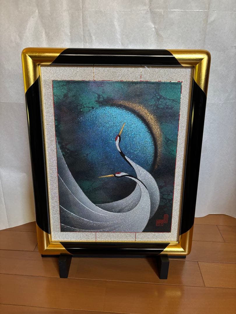 伝統工芸作家十二代藤林徳扇作　「新世紀双鶴」苑寿織