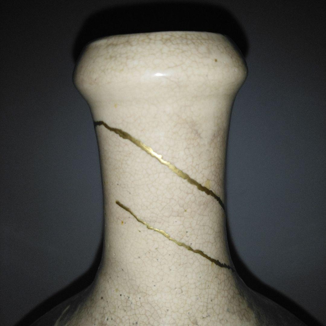 NO610 相馬焼　古相馬　徳利　馬絵　文字入り　補修アリ