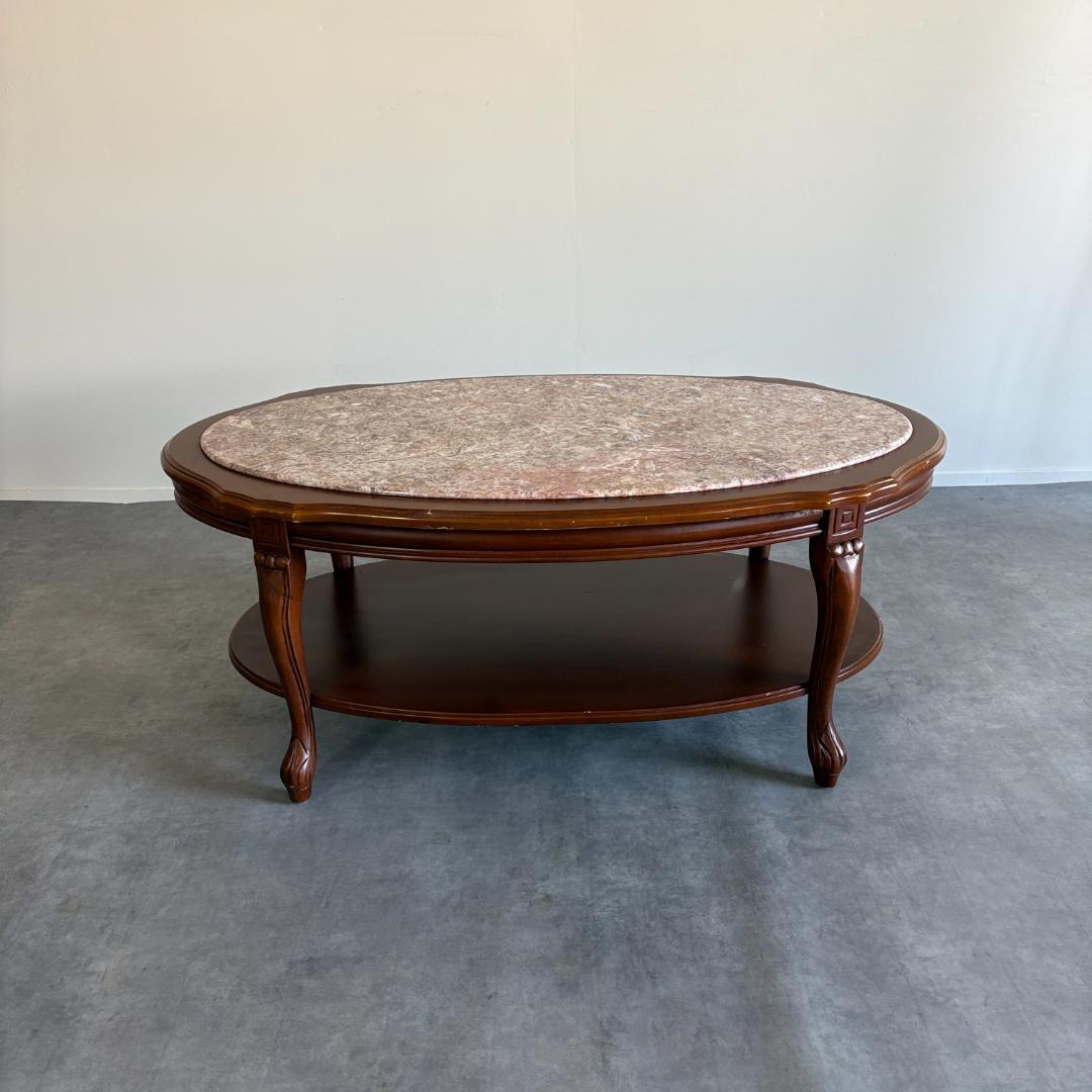 ロココ調 猫脚×大理石風天板 センターテーブル