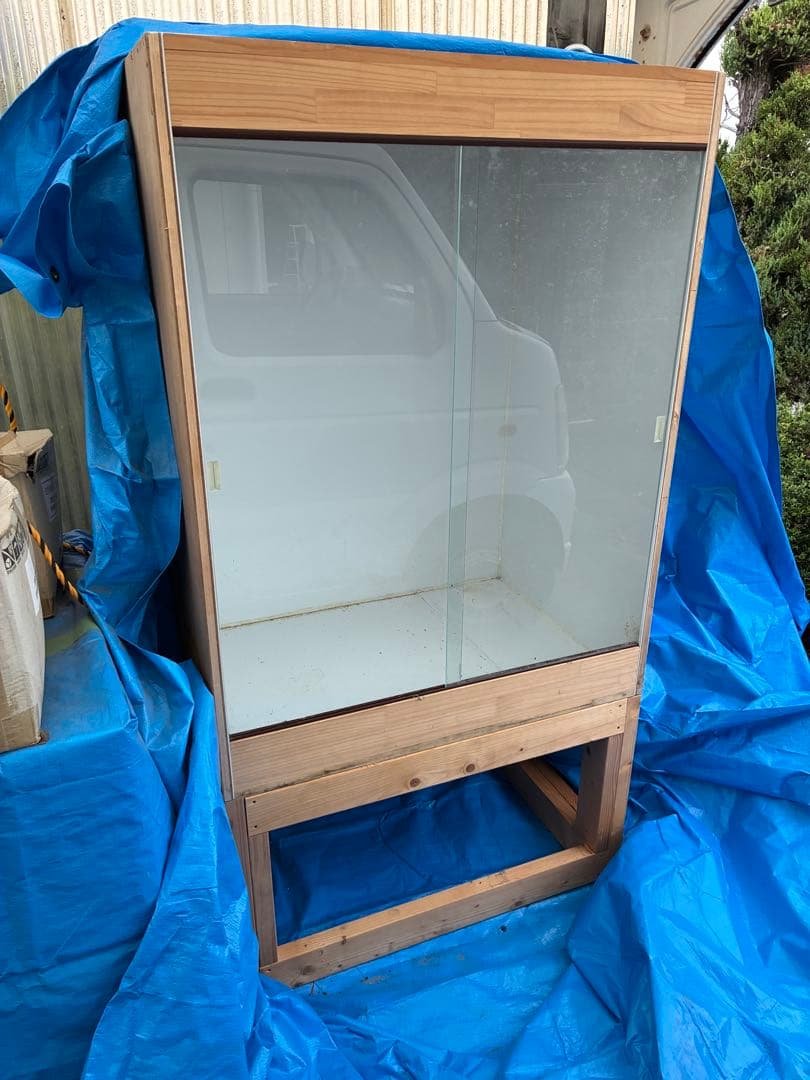 木製爬虫類ケージ　台付き