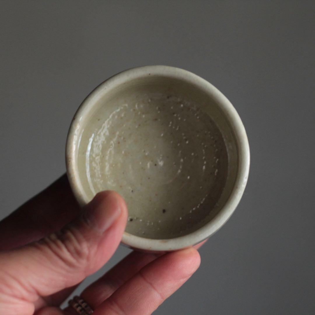 李朝 白磁 半筒 盃 ぐい呑み 古美術 古道具 アンティーク