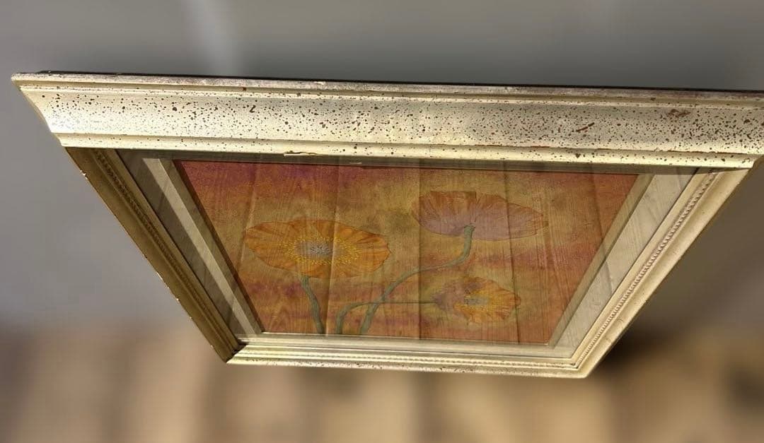 「ポピー」 額装 悦子 額縁入り 水彩画　壁掛け　インテリア　コレクション