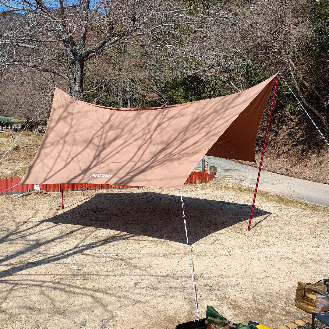 タープ　ポリコットン　4.2×4.7 　使用一回のみ！キレイです