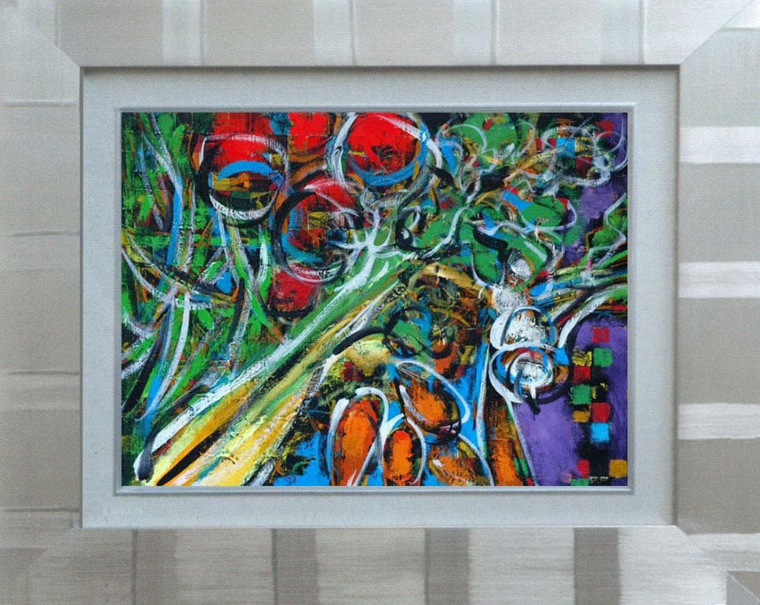 油絵 菅家令子 絵 絵画 インテリア 額付(黒) uF6-061004 野菜果物