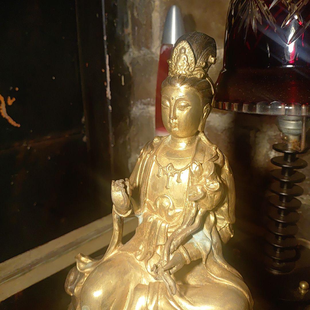 大明宣徳年製　普賢菩薩　アンティーク　仏像　　美術品　3200ｇ