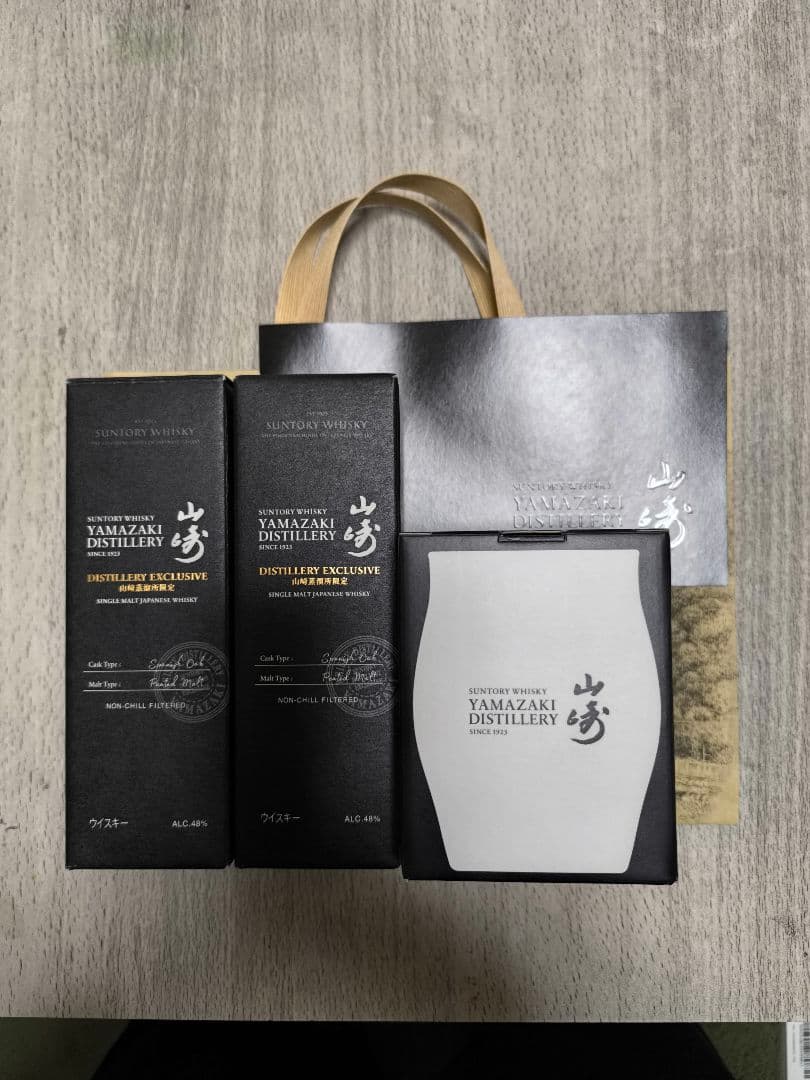 サントリー 山崎蒸溜所限定シングルモルトウイスキー 180ml×2本　山﨑グラス