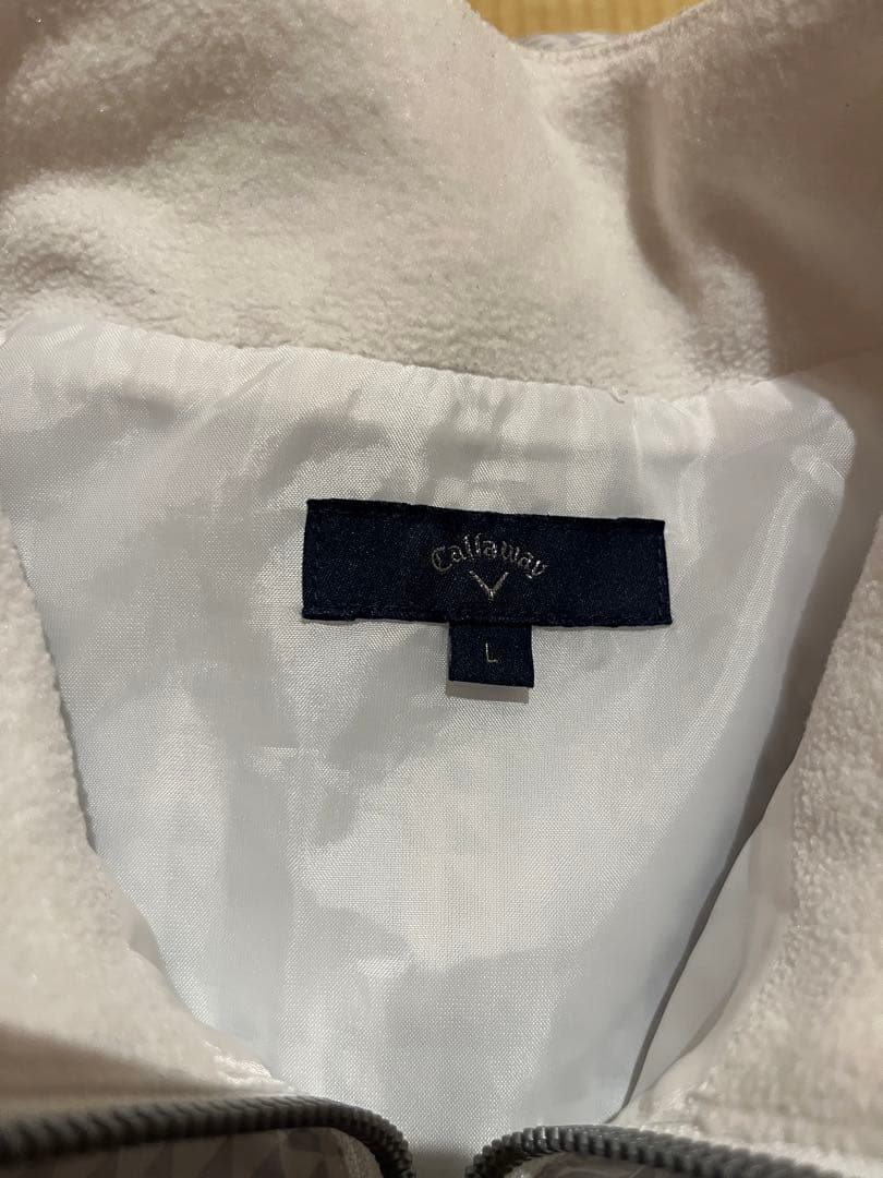 キャロウェイ 4WAY スニード ワッペン ホワイト×グレー プルオーバー L