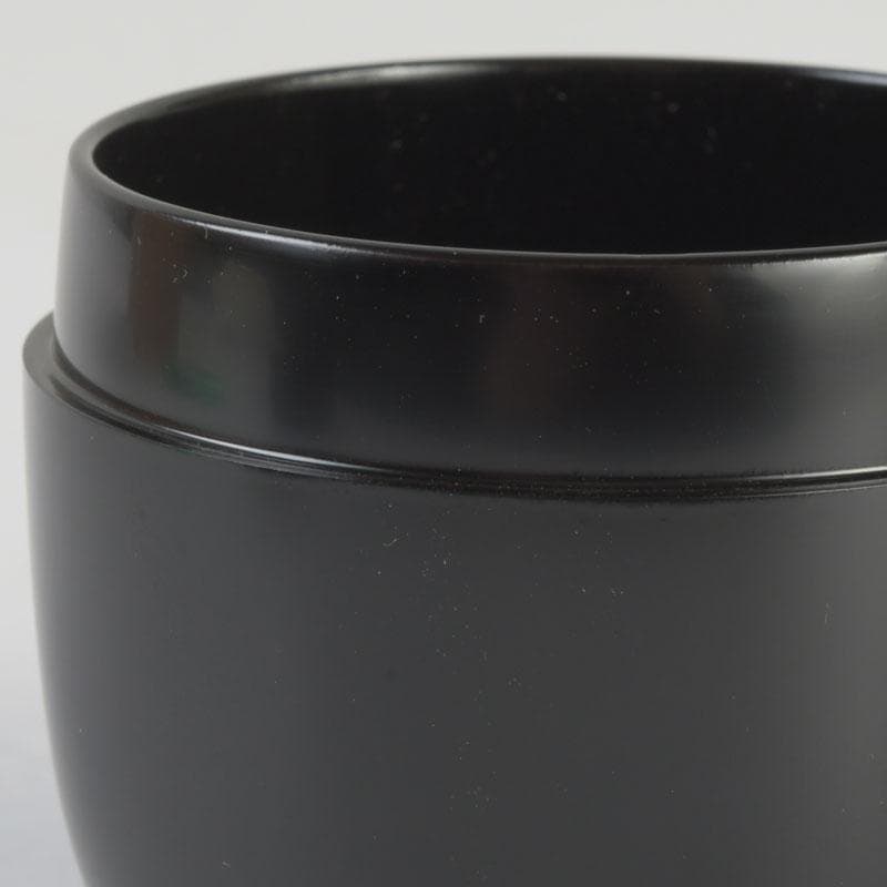 茶道具　山中塗　坂下雄峰作　黒中棗　共箱　V　9829