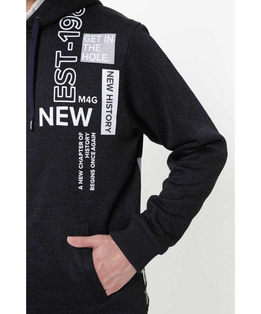 PEARLY GATES セーターメランジフリースフルジップフーディ