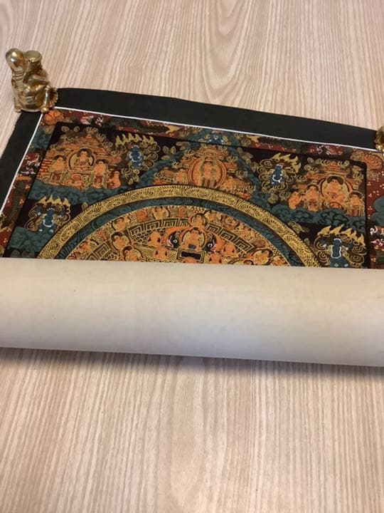 《 チベット密教　新品 》 タンカ　マンダラ　手描き　ブッダ　釈迦　y10