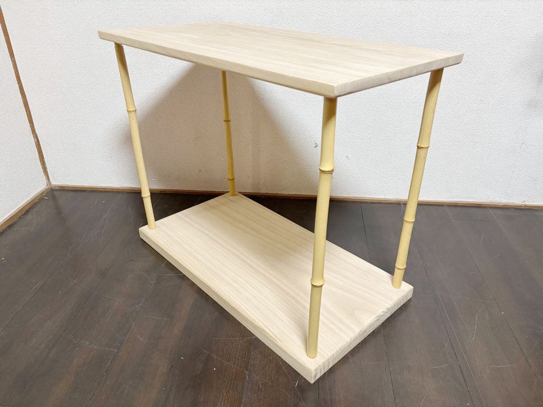 未使用 茶道具 一斎作 竹台子 利休好写し 組み立式 煎茶道具 天然木製 紙箱