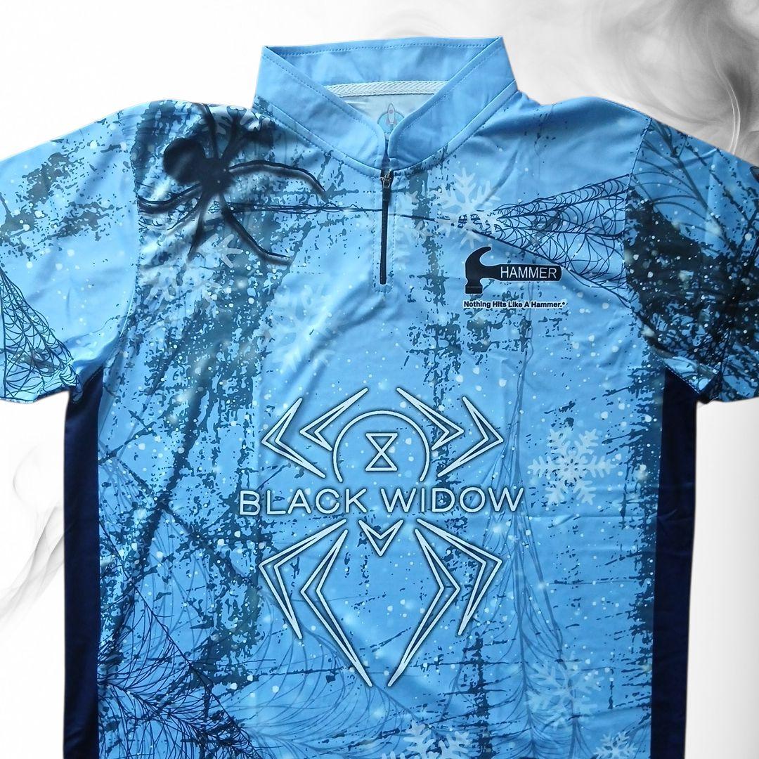 ✨新品✨ボウリングウェア　【XL】　ブラックウィドー　ハンマー　ブルー　蜘蛛　雪