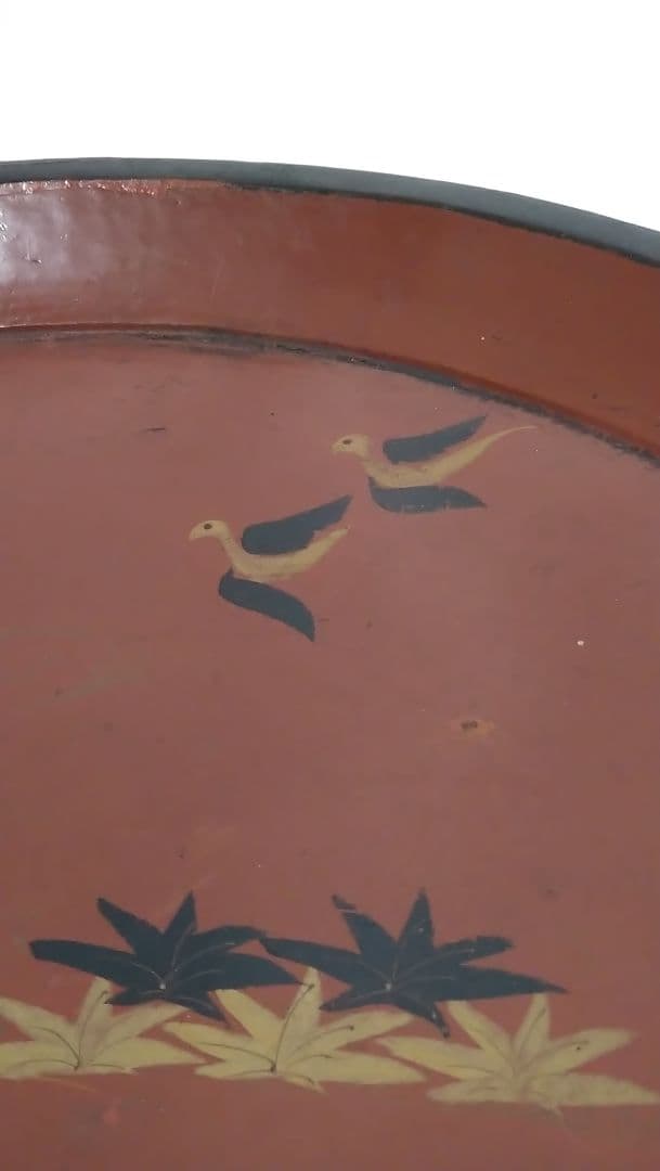 漆器　盆　鳥文　骨董