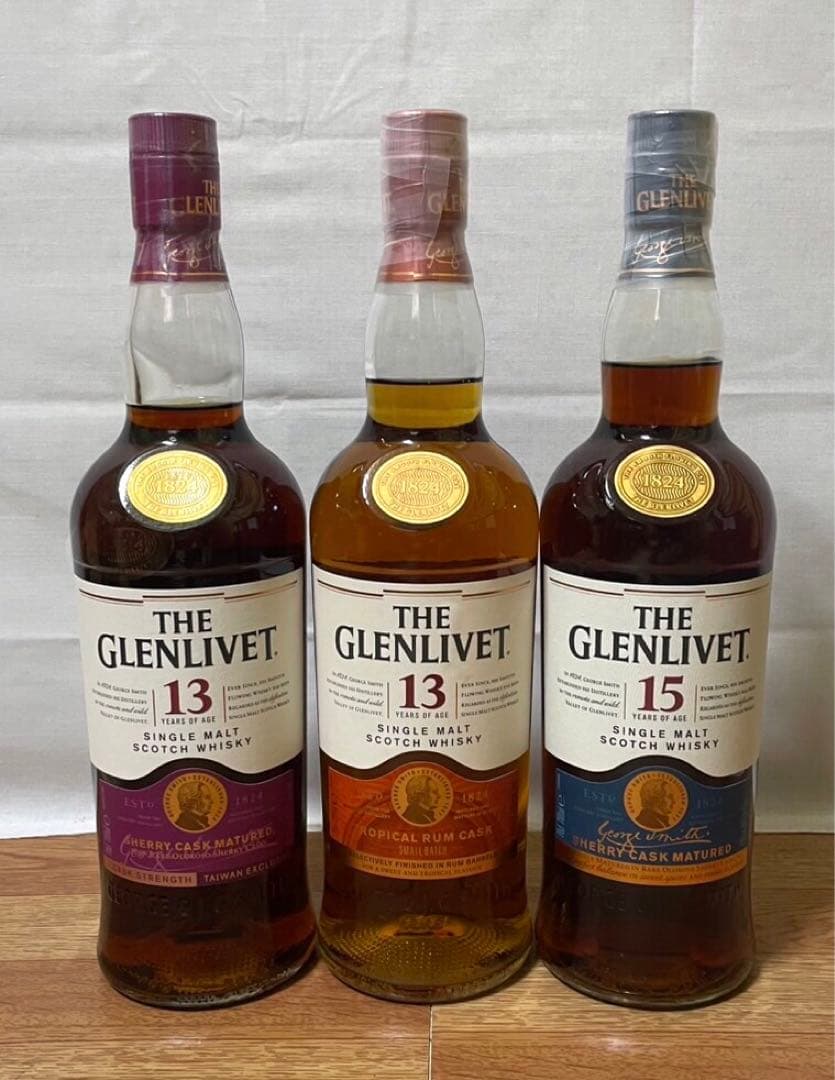台湾限定 グレンリベット13年シェリーCS &13年 ラムカスク&15年シェリー
