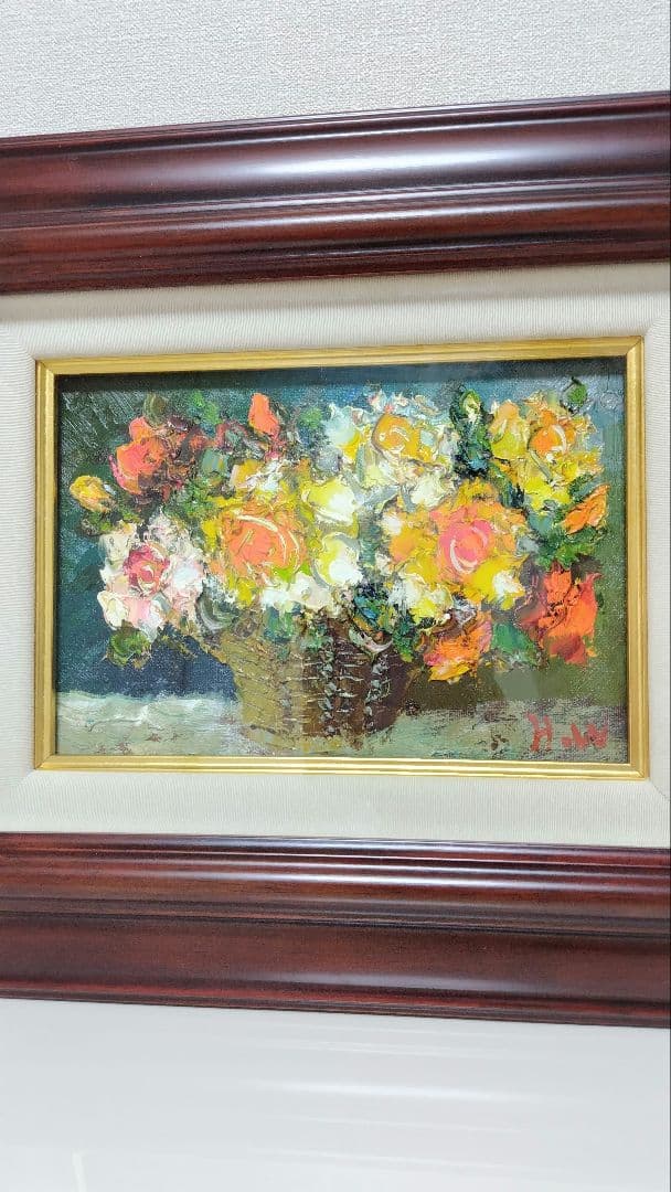 値下げ！絵画　油絵　渡部ひでき　薔薇