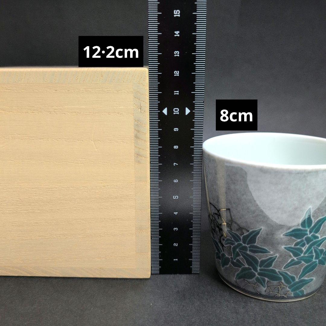 十四代今右衛門 本人作品 色絵薄墨墨はじき利休梅文杯