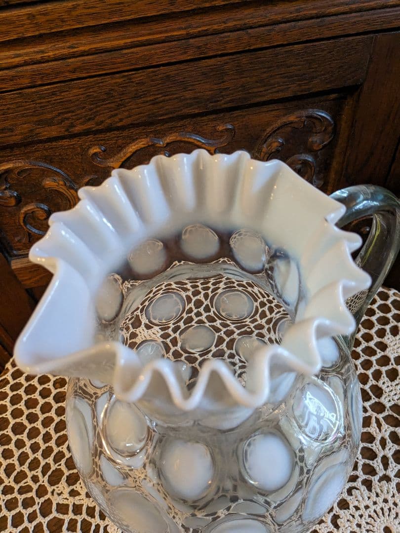 ピッチャー　水差し　花瓶　　アンティーク　ノースウッド　フェントン　美品