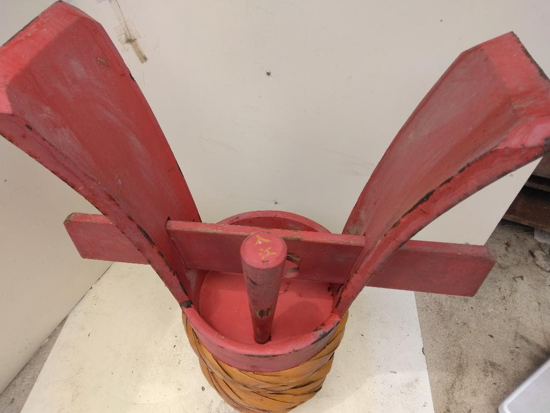 角樽（つのだる）朱塗り　一対　ツノダル　珍品　骨董品　コレクション　インテリア