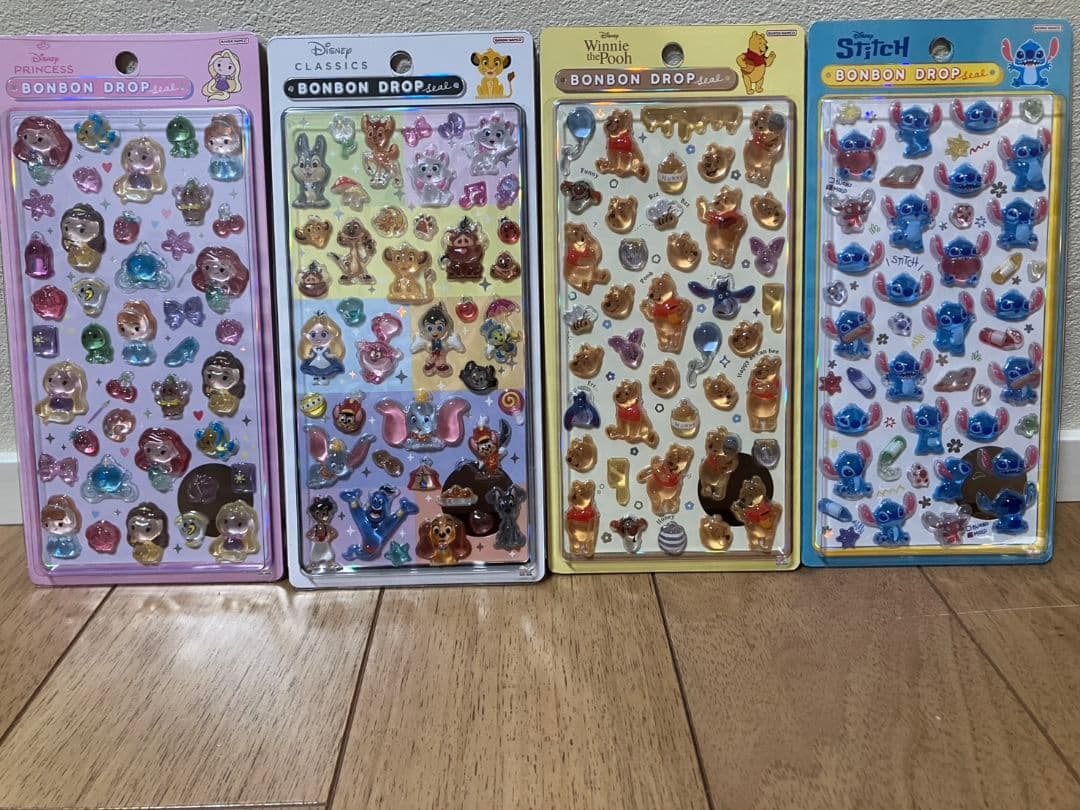 ボンボンドロップシール　ディズニー　クラシック　プリンセス　6種類