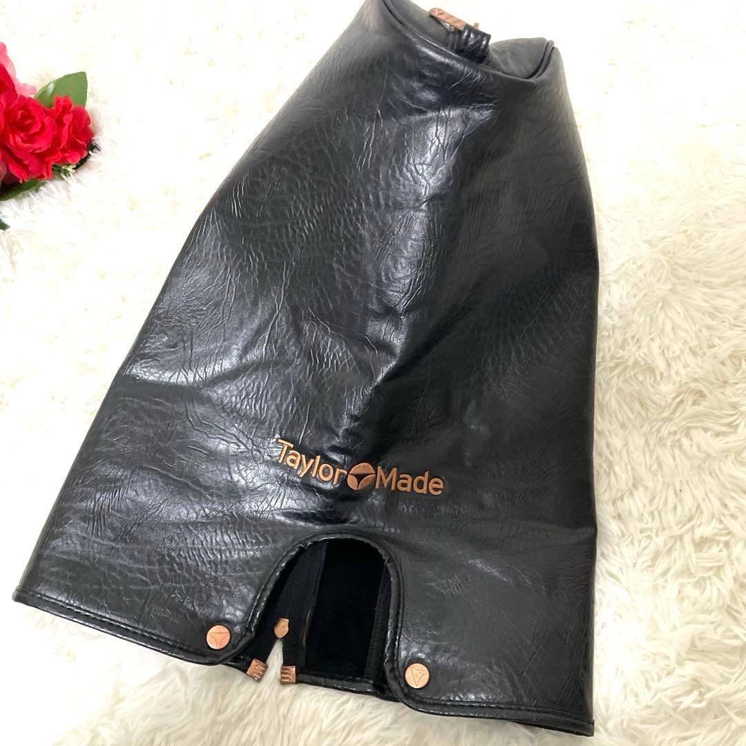 【オールレザー✨】テーラーメイド 本革 キャディバッグ 黒×ブロンズ カート型