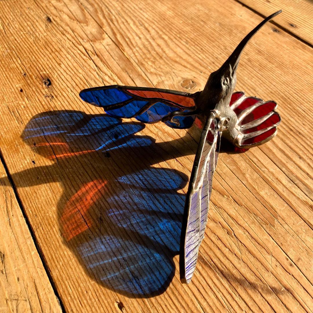 a*u様 ヴィンテージ　ハチドリ　ハミングバード　アメリカ製　ステンドグラス　モ