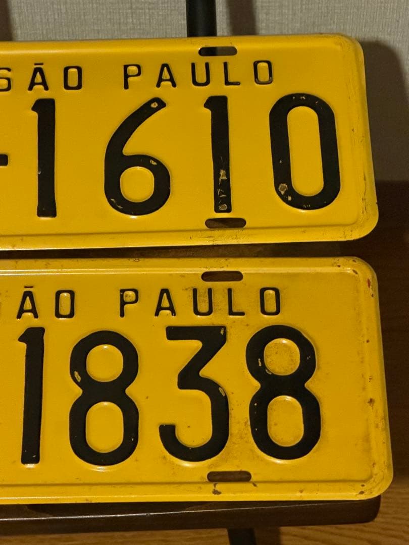 ブラジル サンパウロ州 ナンバープレート 2枚セットヴィンテージ