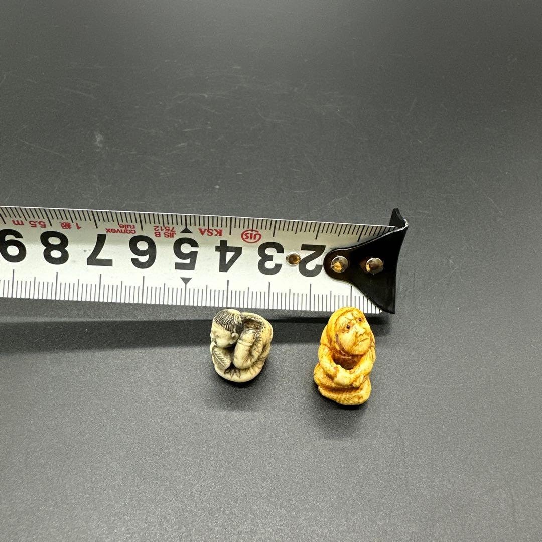 緒締　緒締玉　2点　だるま　天然材質　骨董古美術