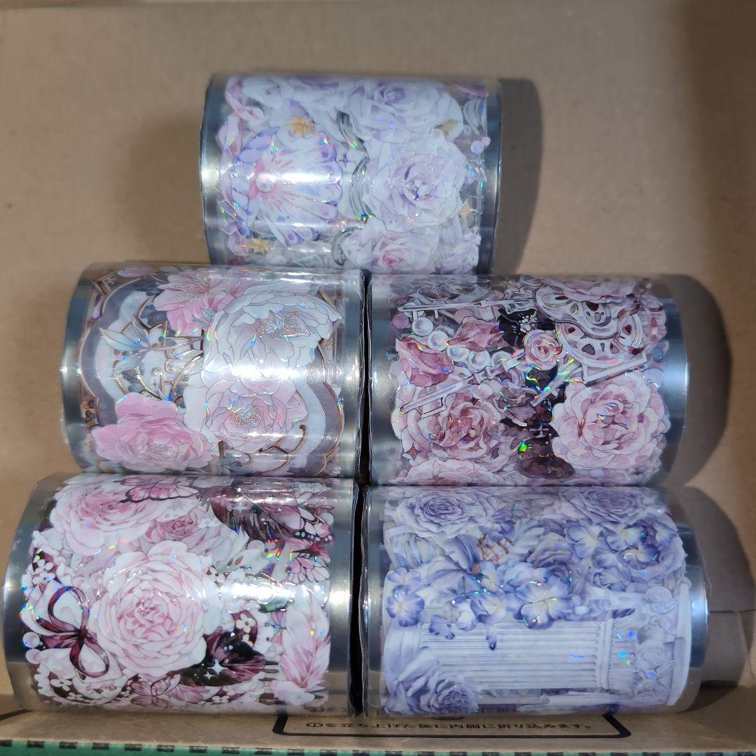 海外マスキングテープ　薔薇　花等　巻き売り　装飾マステ　マステ