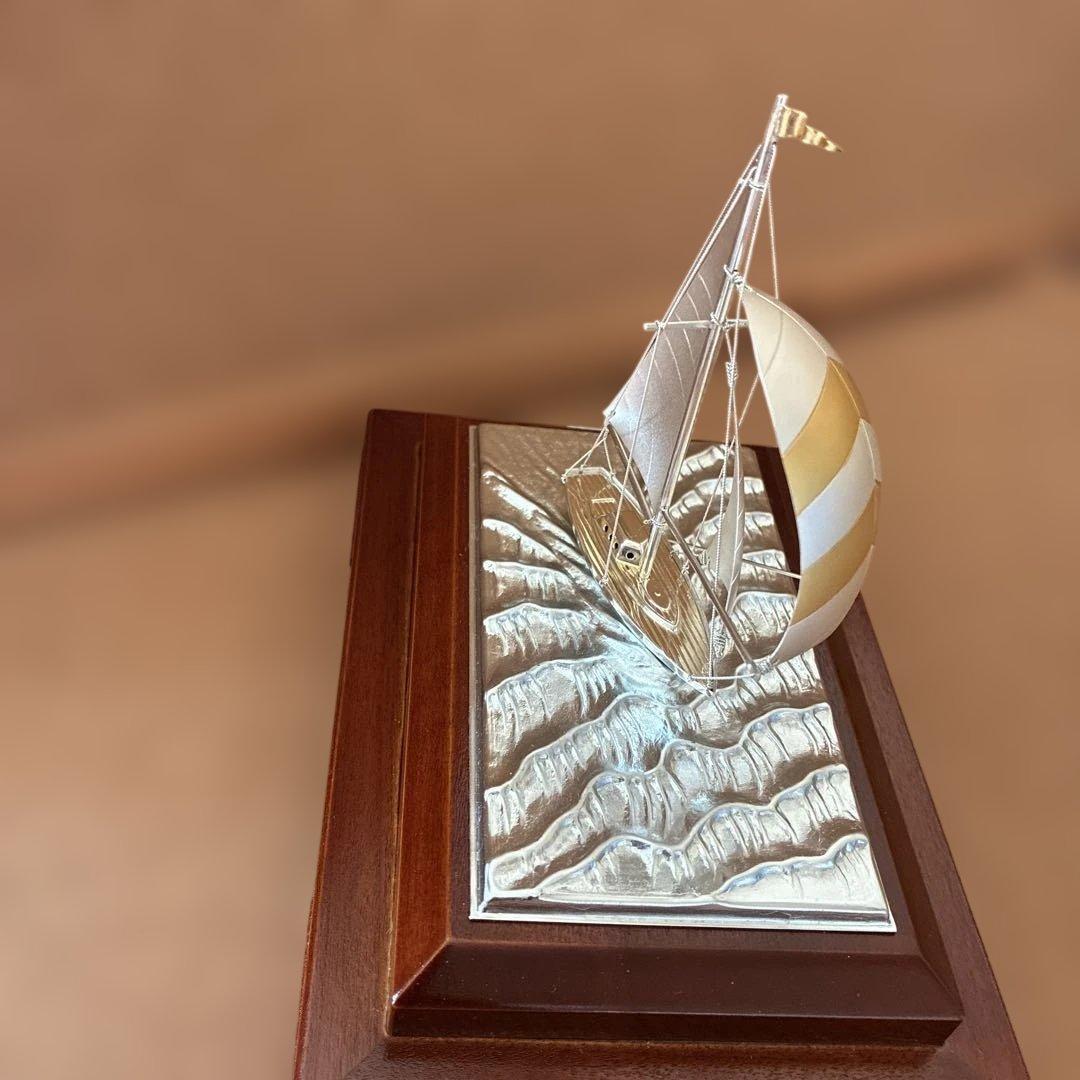 ヨット模型 ガラスケース付き武比古作