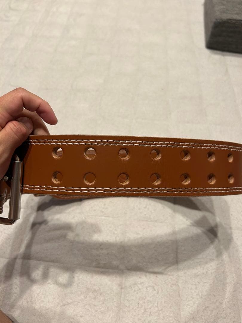 【最終処分価格】ゴールドジム プロレザーベルトL