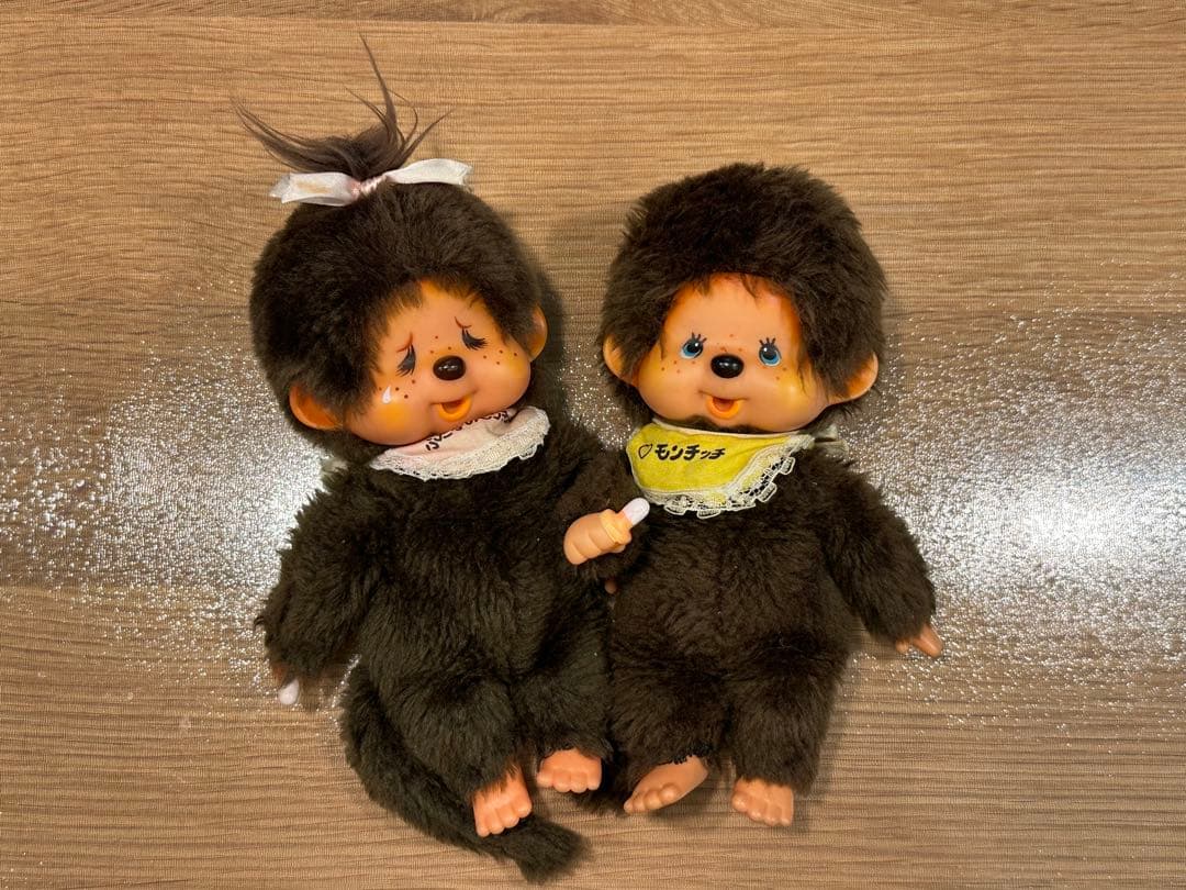【希少】モンチッチ　ふたご　ペアセット　昭和レトロ　レア　ブルーアイ　1974