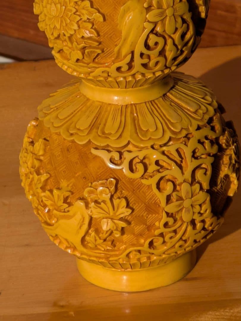 中国 伝統工芸品　一輪挿し？ひょうたん型装飾品　長期保存品