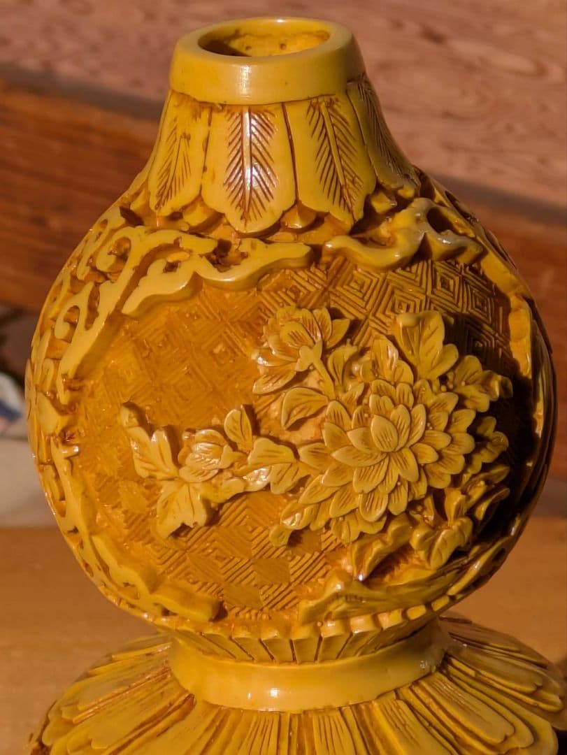 中国 伝統工芸品　一輪挿し？ひょうたん型装飾品　長期保存品