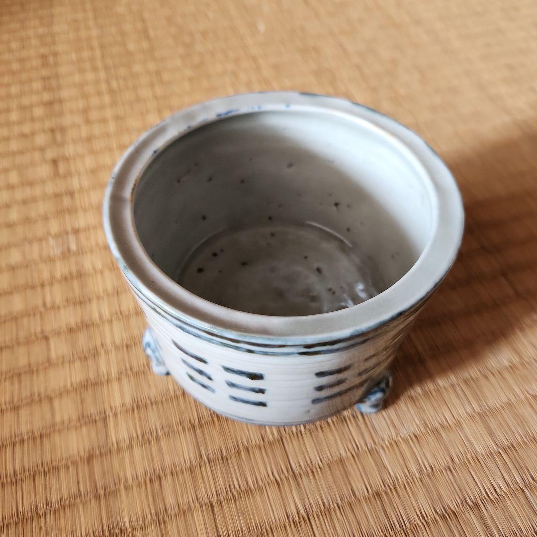 李朝　八卦紋染付け算き香枦