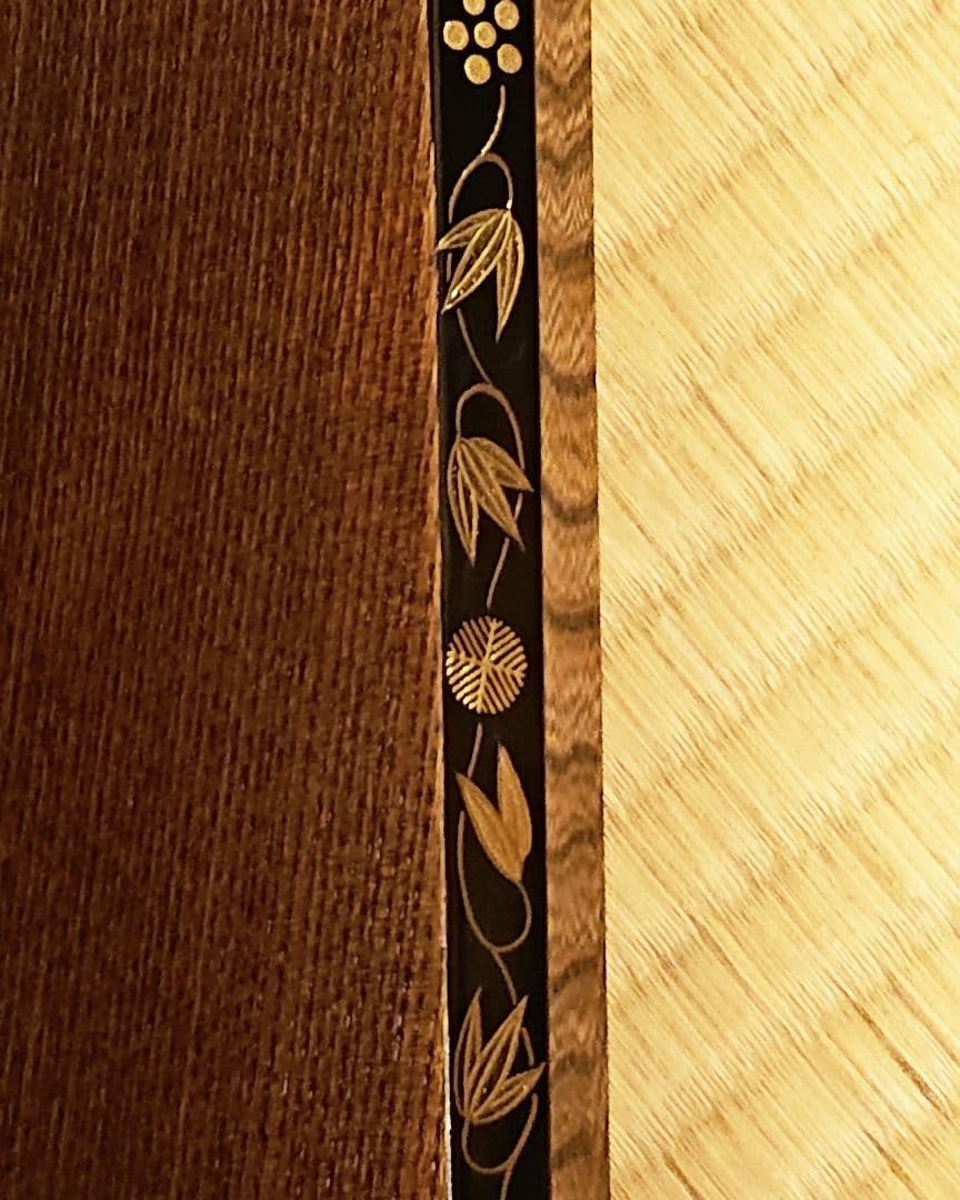 茶道具 炉縁 摺漆(すりうるし) 蒔絵